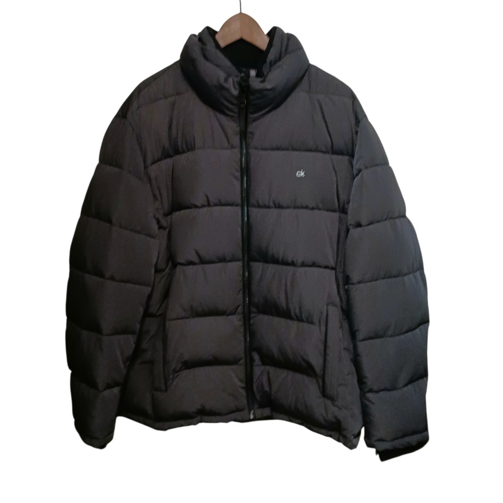 Calvin Klein Black Puffer Jacket w/ Set In Bib Size XXL Macy's Exclusive NWT